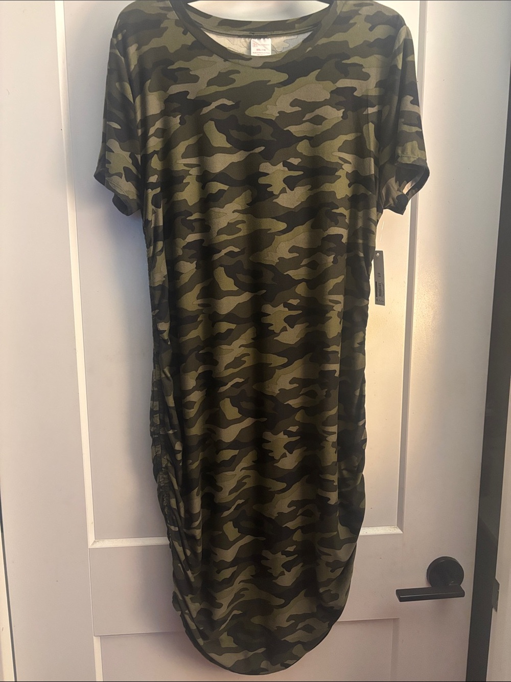 No Boundaries Olive Green Camo Midi Dress